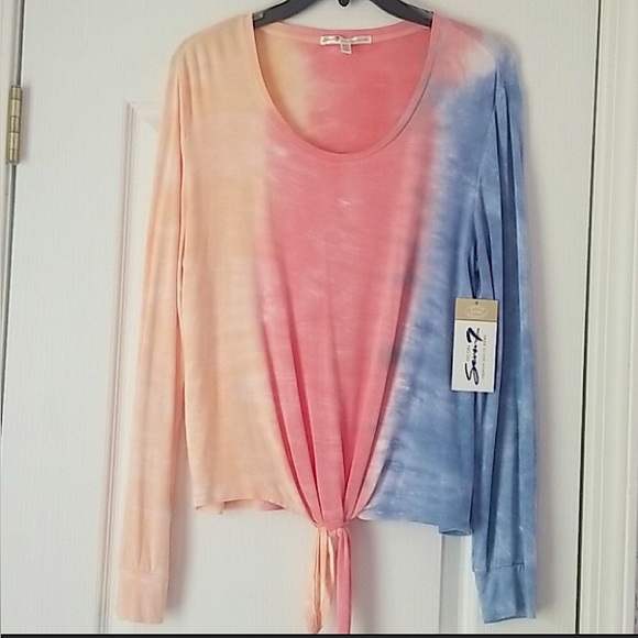 Seven7 Tops - 🆕🔥SEVEN7 SUPER SOFT&CHIC&STYLISH TIE DYE KNOT LONG SLEEVE SHIRT NWT!! BUNDLE🆙